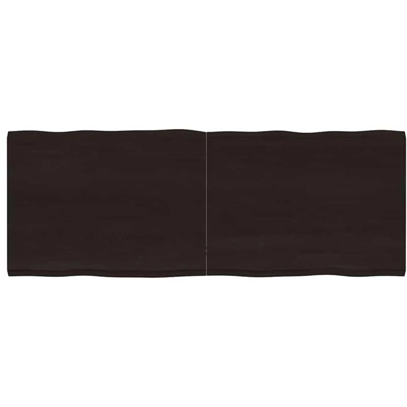 Image of Vidaxl Table Top Dark Brown 160X60X(2-4) Cm Treated Solid Wood Live Edge, Brown 364038