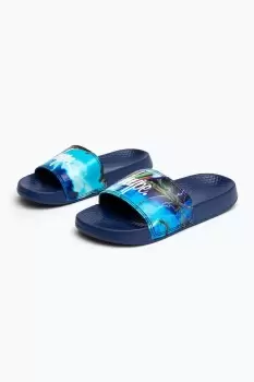 Image of Blue Lightning Barbwire Script Sliders