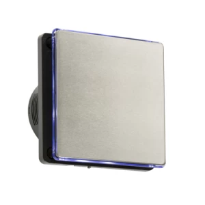 Image of KnightsBridge 4 Backlit LED Wall and Ceiling Brushed Chrome Extractor Fan with Timer