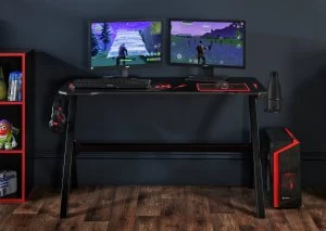Image of Virtuoso Velar LED Gaming Desk - Black