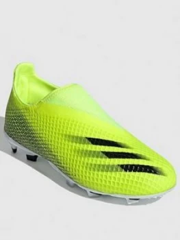 Image of adidas Junior X Laceless Ghosted.3 Firm Ground Football Boot - Yellow, Size 1