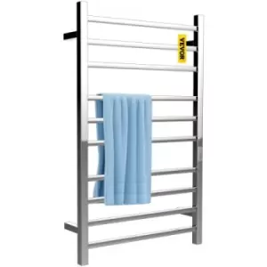 Image of VEVOR Heated Towel Rack, 10 Bars Design, Mirror Polished Stainless Steel Electric Towel Warmer with Built-In Timer, Wall-Mounted for Bathroom, Plug-In