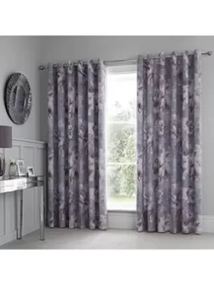 Image of Catherine Lansfield Dramatic Floral Eyelet Curtains