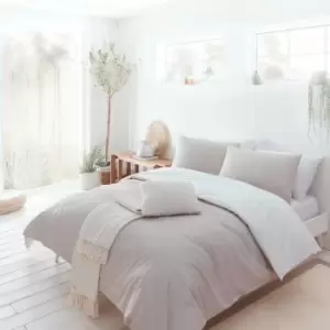 Image of Drift Home Betty Spot Print Sustainable Eco-Friendly Reversible Duvet Cover Set, Natural, Single