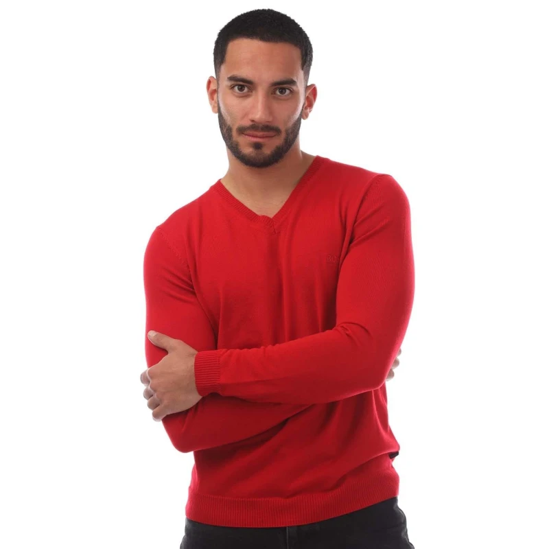 Image of Boss Batisse-E V-Neck Sweater Red male S