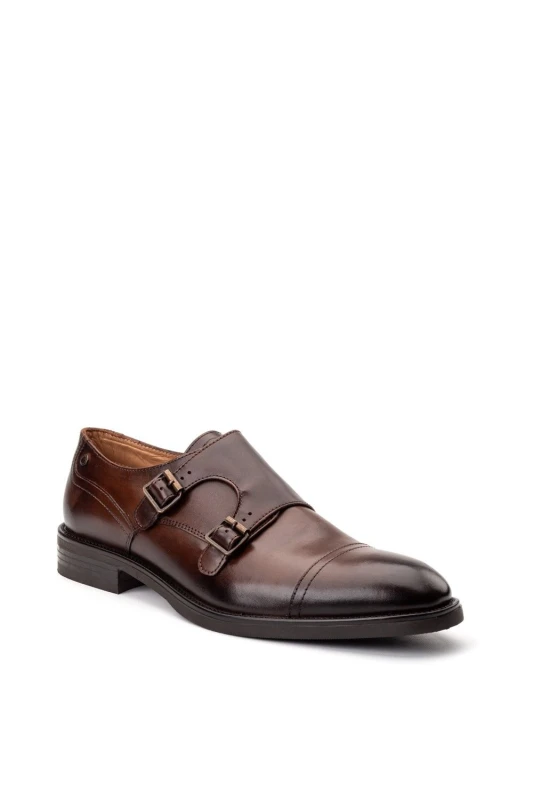 Image of Base London Base London Men Taper Monk Shoe in Brown Size: 10 Brown 10 Male 5063294196021