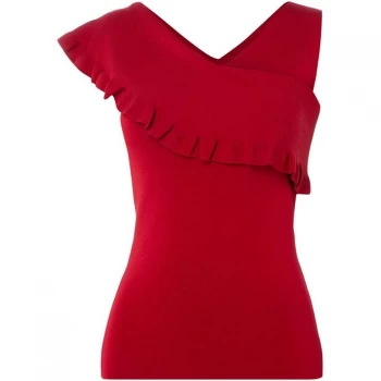 Image of ISSA Rachel Ruffle Knitted Top - Pink