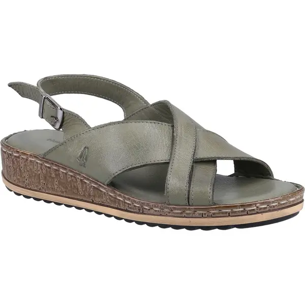 Image of Hush Puppies Womens Elena Slingback Wedge Sandals - UK 5 Green female GDE2385OLI5