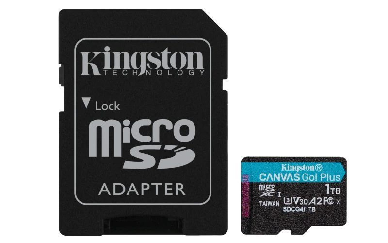 Image of Kingston Technology Kingston Technology 1TB microSDXC Canvas Go Plus Gen4 200MB/s A2 U3 V30 Card + Adapter SDCG4/1TB