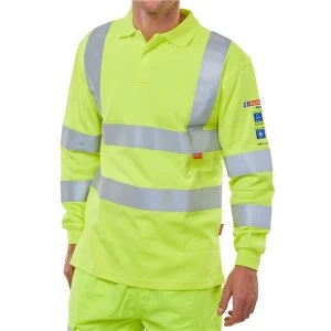 Image of Click Arc Compliant Polo L Sleeve Fire Retardant M Yellow Ref