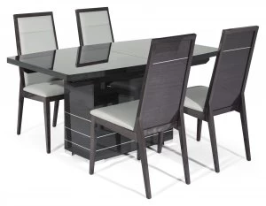 Image of Linea Lombard 150cm Dining Table 4 Chairs Black