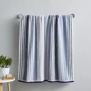 Image of Catherine Lansfield Kelso Stripe Soft & Absorbent 100% Cotton 450gsm Hand Towel, Blue