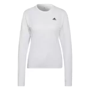 Image of adidas Run Icons Running Long-Sleeve Top Womens - White