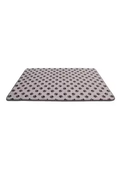 Image of 80 x 120 Silver Memory Foam Paw Print Pet Mat