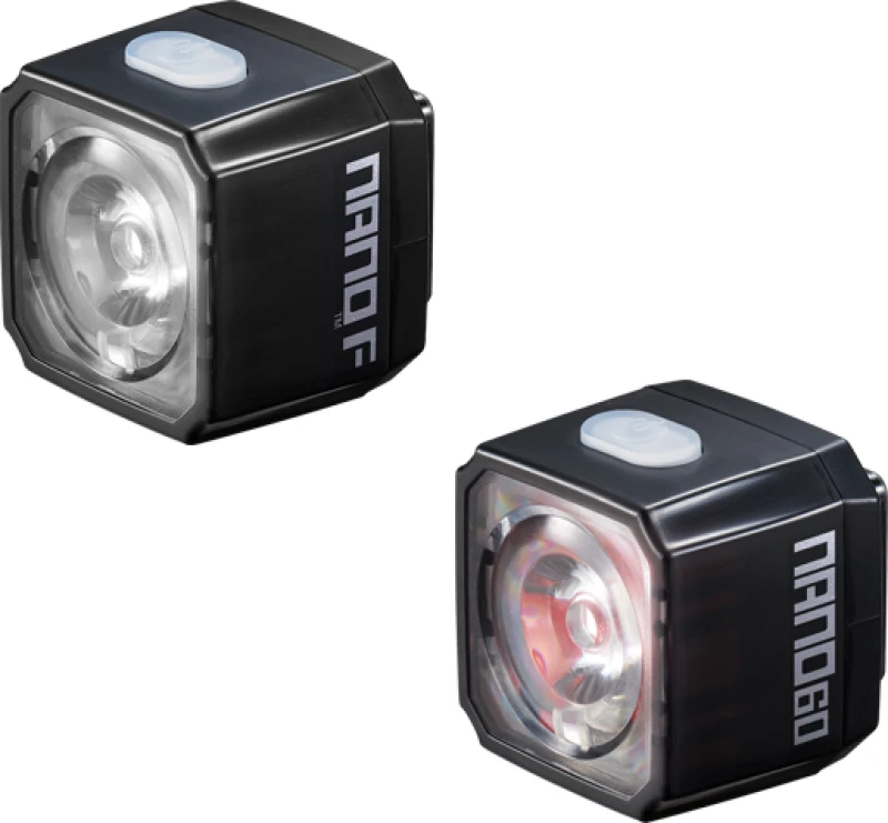 Image of Cateye Nano F & Nano 60 Bike Light Set NO SIZE BLACK - Cycles UK
