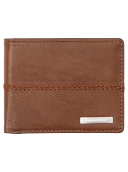 Image of Stitchy - Tri-Fold Wallet For Him - Brown - Quiksilver