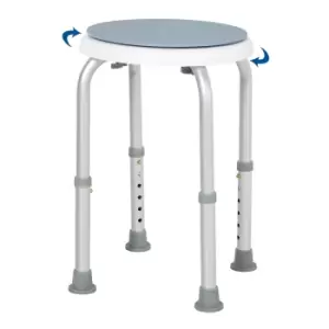 Image of HOMCOM 360° Swivel Seat Bath Shower Stool Adjustable Height w/ Aluminium Frame Non-Slip Feet Chair Safe Support Home Assistance