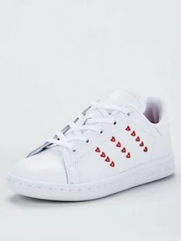 Image of adidas Originals STAN SMITH Childrens Trainers - White/White, Size 10