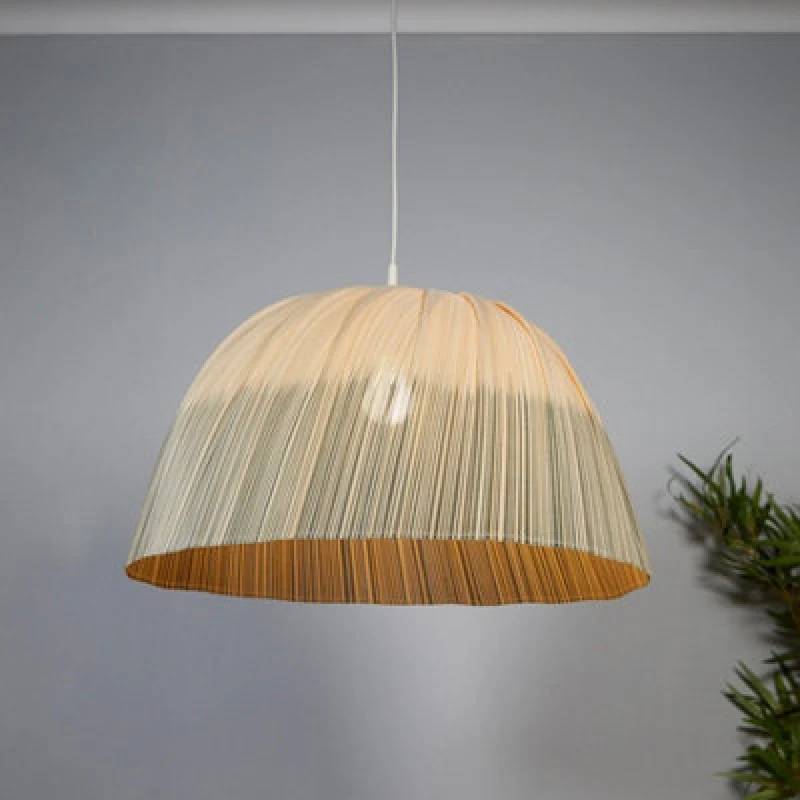 Image of SO'HOME 58cm Ombre Stripe Bamboo Lampshade Natural ONE SIZE