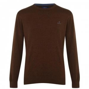 Image of Gant Cotton Crew Jumper - Olive 292