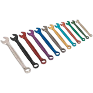 Image of Sealey 12 Piece Multi Coloured Combination Spanner Set