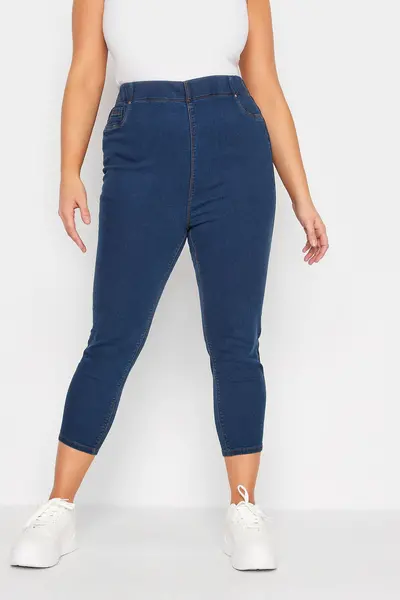 Image of Yours Cropped Jeggings Blue