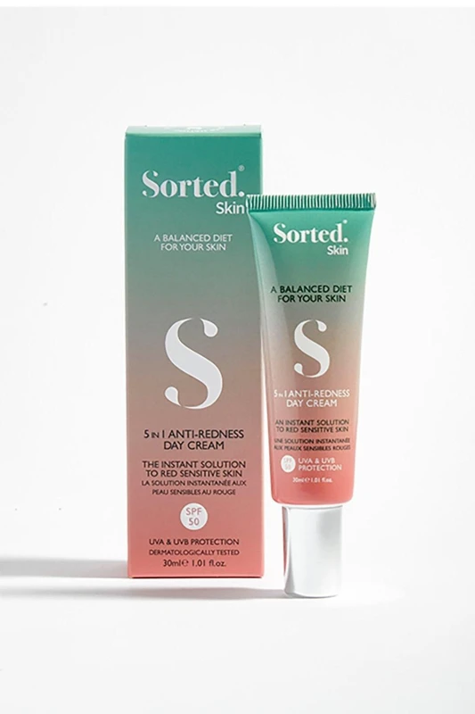 Image of Sorted Skin 5 in 1 Anti-Redness Day Cream SPF50 30ml Green unisex