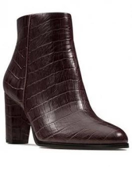 Image of Clarks Kaylin Fern Ankle Boot - Burgundy
