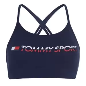 Image of Tommy Sport Tommy Hilfiger Sport Logo Bra - Blue