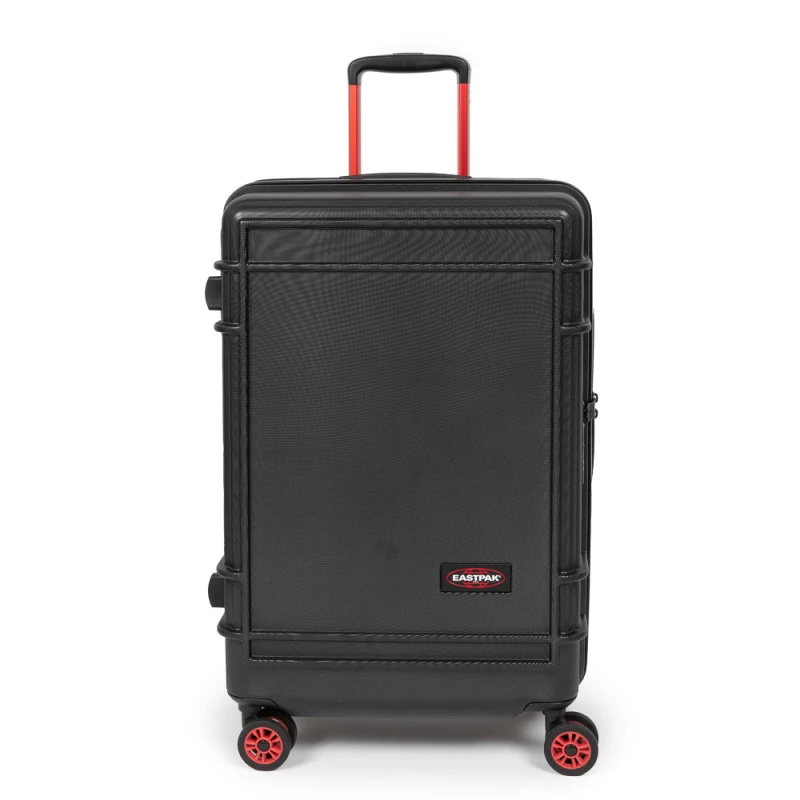 Image of Eastpak Medium Trolley Spinner Suitcase - Resist'r Zip Medium Trolley Spinner Suitcase - Resist'r Zip - 68.5(h) x44.5(w) x 27(d) cm - Black - Ek0a5blp