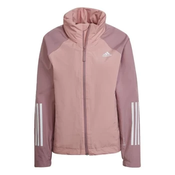 Image of adidas BSC 3-Stripes RAIN. RDY Jacket Womens - Magic Mauve / Wonder Mauve