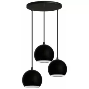Image of Helam Lighting - Helam Marion Cluster Pendant Ceiling Light Black, White 35cm