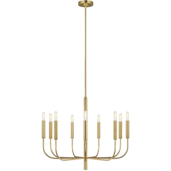 Image of Brianna 9 Light Chandelier, Burnished Brass, E14 - Elstead