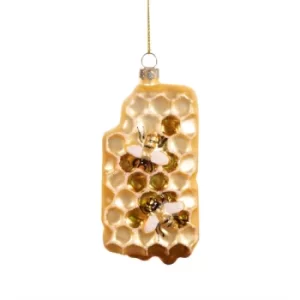 Image of Bees on Honeycomb Shaped Bauble