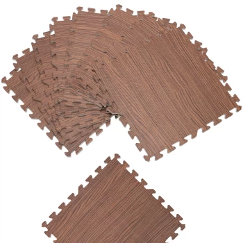 Image of Interlocking Floor Mats - Wooden Design 8 Pieces