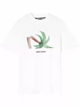 Image of PALM ANGELS Broken Palm Classic T-Shirt White
