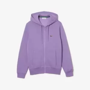 Image of Mens Lacoste Kangaroo Pocket Fleece Sweatshirt Size 3 - S Purple