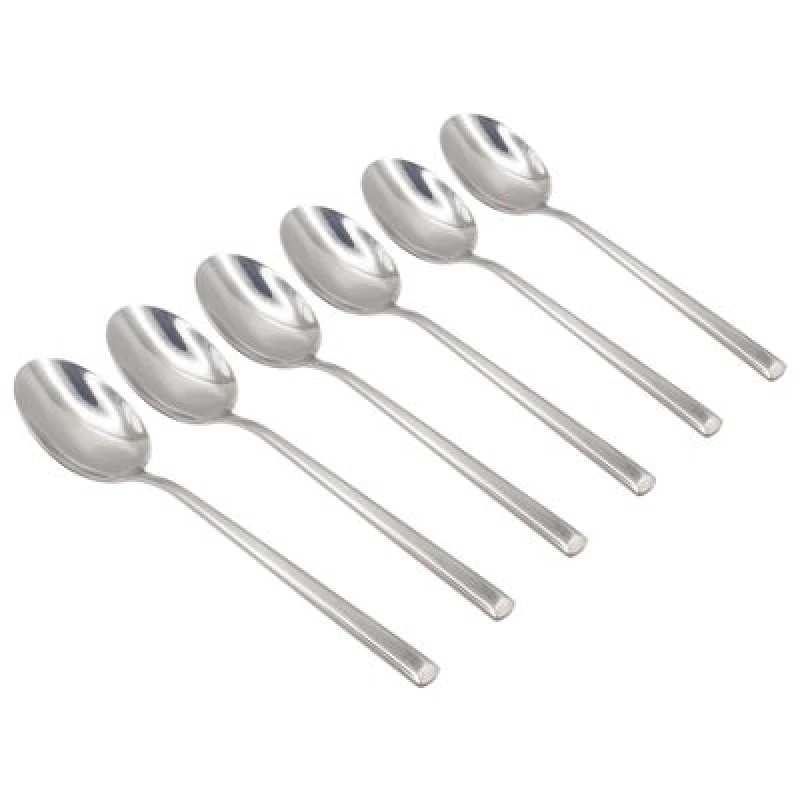 Image of Argon Tableware Tondo Stainless Steel Dessert Spoons - 21cm - Pack of 6 Silver