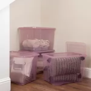 Image of Wham Crystal Set of 4 Boxes & Lids, 80L Pink