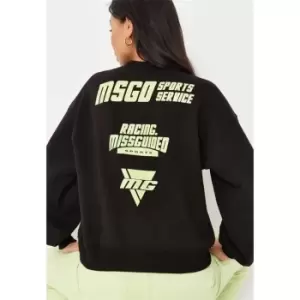 Image of Missguided Tall MSGD racer long sleeve sweater - Black