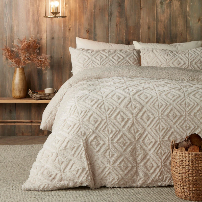 Image of Fusion Romo Fleece & Sherpa Duvet Set, Single, Natural