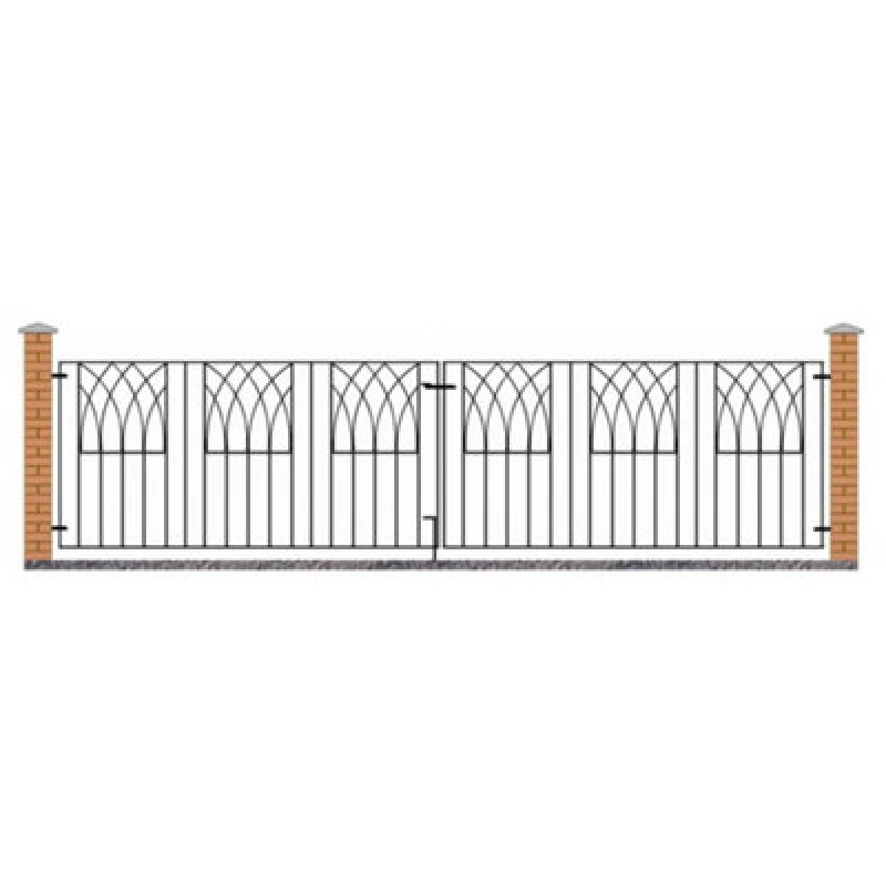 Image of Burbage Iron Craft Abbi Metal Scroll Driveway Gate 3530mm Gap X 812mm High Abzp14