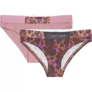 Image of Calvin Klein 2 Pack Print Briefs - Pink