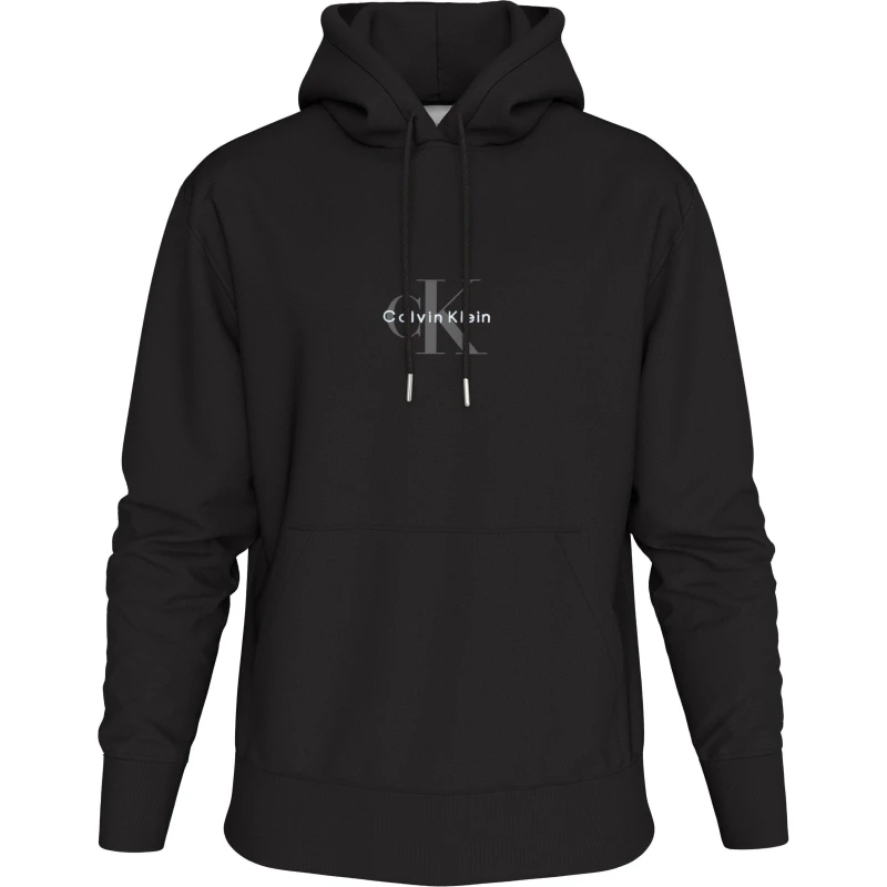 Image of Calvin Klein Jeans Mens Monogram Pull Over Hoodie Black male S
