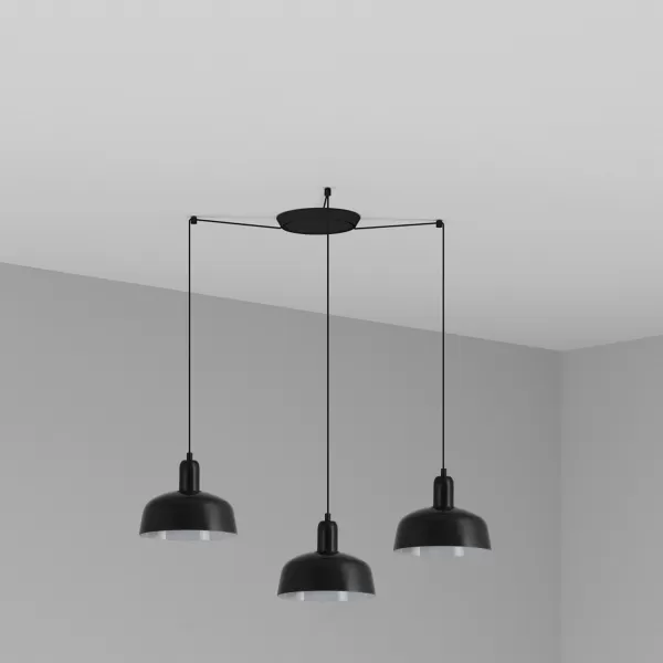 Image of Tatawin Small 3 Light Black Cluster Drop Pendant Lamp