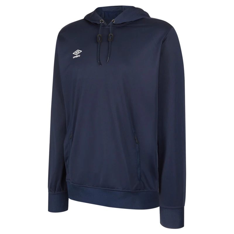 Image of Umbro Club Essential Polyester Drawstring Hoodie in Dark Navy Size: 11-12 Years Dark Navy Unisex 11-12 Years
