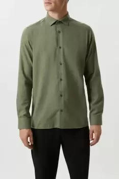 Image of Mens Khaki Brushed Shirt