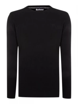 Image of Mens Barbour Essential Lambswool Crew Neck Black