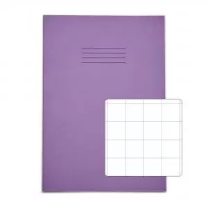 Image of RHINO A4 Exercise Book 32 Pages 16 Leaf Purple 20mm Squared