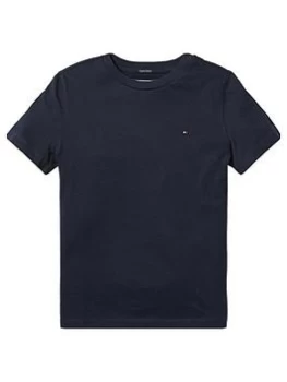 Image of Tommy Hilfiger Boys Essential Flag T-Shirt - Navy, Size 12 Years